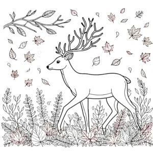 coloriage Cerf et apprentissage