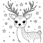 coloriage Cerf pour enfant de à imprimer