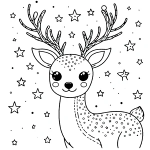 coloriage Cerf pour enfant de à imprimer