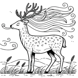 coloriage Cerf à imprimer pour enfant de 12 ans