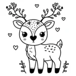 coloriage Cerf et découpage à imprimer