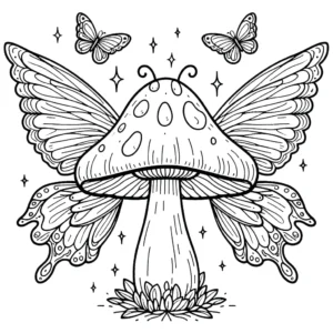coloriage Champignon et apprentissage