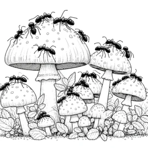coloriage Champignon pour primaire