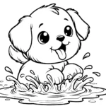 coloriage Chiot pour enfant de 10 ans