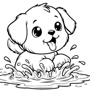 coloriage Chiot pour enfant de 10 ans