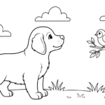 coloriage Chiot updated gratuit en ligne