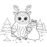 coloriage Chouette et decoupage