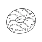 coloriage Donut avec un glaçage dégoulinant pour enfant
