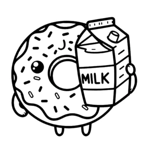 coloriage Donuts pour enfant de 4 ans