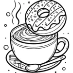 coloriage Donuts pour primaire