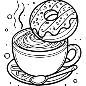 coloriage Donuts pour primaire