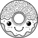 coloriage Donuts à imprimer pour enfant de 2 ans