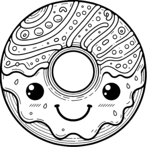 coloriage Donuts à imprimer pour enfant de 2 ans