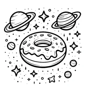 coloriage Donuts à imprimer pour enfant de 9 ans