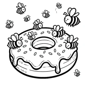 coloriage Donuts et decoupage a imprimer gratuit