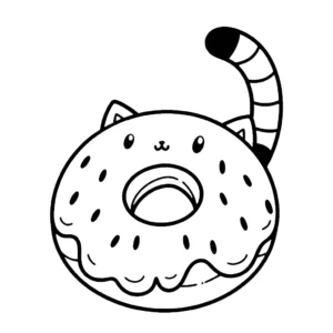 coloriage Donuts et decoupage a imprimer gratuit