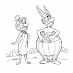 coloriage Falbala et Astérix pour enfant à imprimer