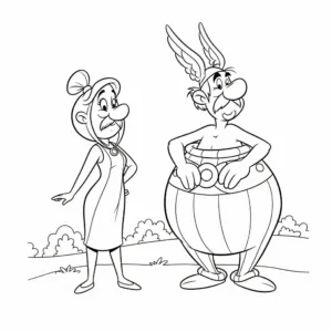 coloriage Falbala et Astérix pour enfant à imprimer