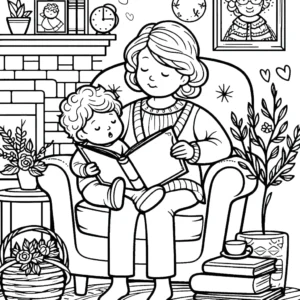 coloriage Fête Des Grand Mères gratuit en ligne