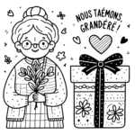 coloriage Fête Des Grand Mères pour enfants à télécharger