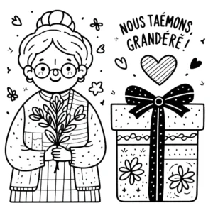 coloriage Fête Des Grand Mères pour enfants à télécharger