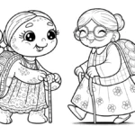 coloriage Fête Des Grand Mères d