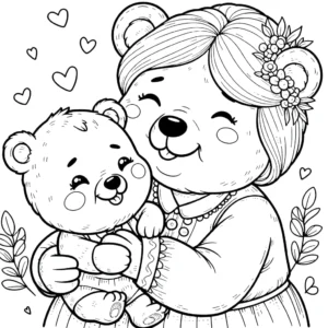 coloriage Fête Des Grand Mères pour enfant a imprimer gratuit