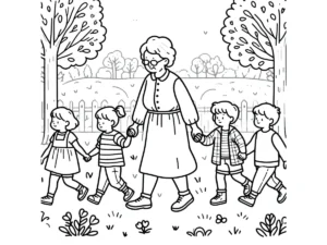coloriage Fête Des Grand Mères gratuit à imprimer