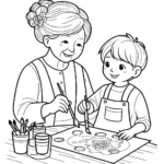 coloriage Fête Des Grand Mères pour enfant de 8 ans