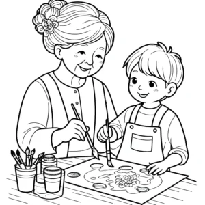 coloriage Fête Des Grand Mères pour enfant de 8 ans