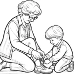 coloriage Fête Des Grand Mères pour enfants a imprimer gratuit