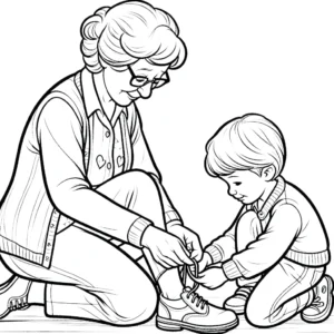 coloriage Fête Des Grand Mères pour enfants a imprimer gratuit