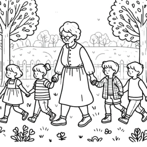 coloriage Fête Des Grand Mères à imprimer pour enfant de 9 ans