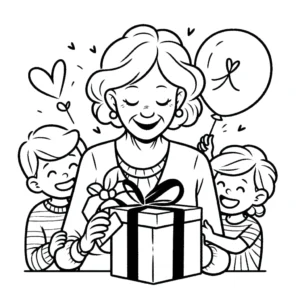 coloriage Fête Des Grand Mères pour enfant de 6 ans
