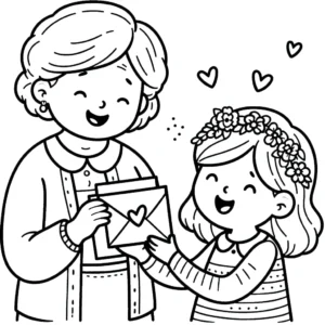 imprimer coloriage Fête Des Grand Mères pour enfant