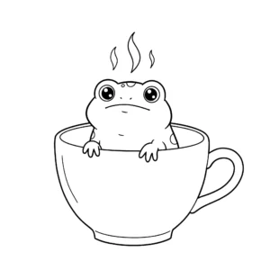 coloriage Grenouille à imprimer kawaii