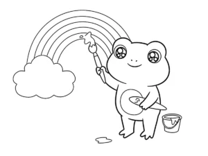 coloriage Grenouille pour enfant de 8 ans