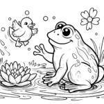 coloriage Grenouille gratuit pour enfants