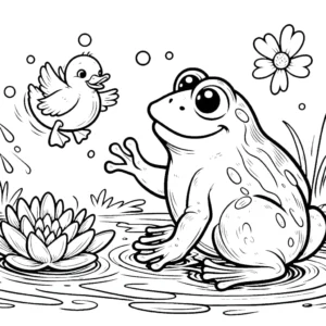 coloriage Grenouille gratuit pour enfants