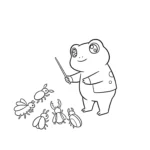 coloriage Grenouille et apprentissage