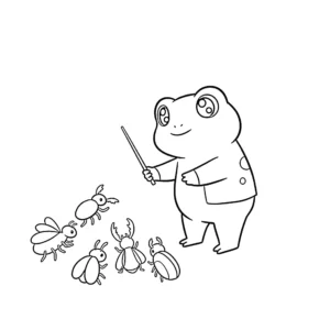coloriage Grenouille et apprentissage