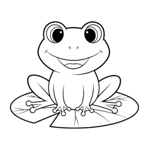 coloriage Grenouille Assise sur un Nénuphar en ligne
