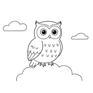 coloriage Hibou et decoupage a imprimer gratuit