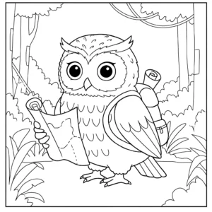 coloriage Hibou et decoupage a imprimer gratuit