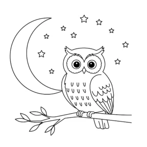 coloriage Hibou pour enfant de 8 ans