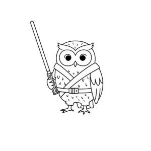 coloriage Hibou à imprimer pour enfant de 8 ans