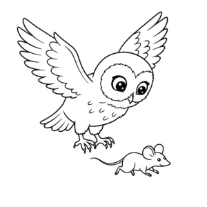 coloriage Hibou des marais à imprimer pour enfant de 7 ans