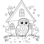 coloriage Hibou des marais a imprimer pour enfant de 4 ans