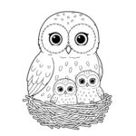 image de coloriage Hibou des marais pour enfant