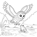 coloriage Hibou des marais à imprimer pour enfant de 3 ans